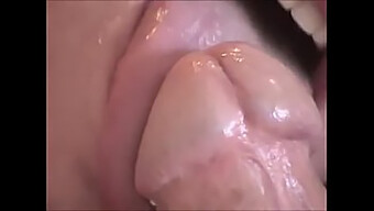 Intense Close-Up Of Oral Pleasure And Ejaculation On Penis